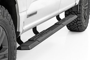 Ford F-350 Super Duty Running Boards - Rough Country - TR2, Aluminum, 5 in Wide - Black Powder Coat - '15-'26
